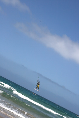 Kiteboard, take-off in Famara